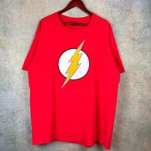Vintage 90s The Flash Logo T Shirt Mens Sz XL DC Comics Single Stitch Red Retro